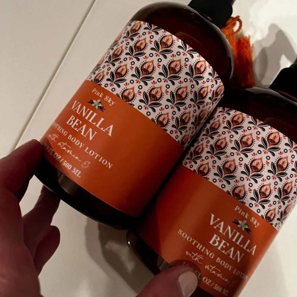 Body Lotion by Pink Sky (SET OF TWO) / Vanilla Bean Scent‎  (16.9 oz) (new/wa/x)